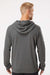 Adidas A432 Mens Fleece Hooded Sweatshirt Hoodie w/ Pouch Pocket Heather Dark Grey Model Back