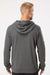 Adidas A432 Mens Fleece Hooded Sweatshirt Hoodie Heather Dark Grey Model Back