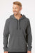 Adidas A432 Mens Fleece Hooded Sweatshirt Hoodie Heather Dark Grey Model Front