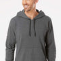 Adidas Mens Fleece Hooded Sweatshirt Hoodie w/ Pouch Pocket - Heather Dark Grey - Closeout