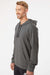 Adidas A432 Mens Fleece Hooded Sweatshirt Hoodie w/ Pouch Pocket Heather Dark Grey Model Side