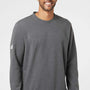 Adidas Mens Fleece Crewneck Sweatshirt - Heather Dark Grey - NEW