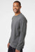 Adidas A434 Mens Fleece Crewneck Sweatshirt Heather Dark Grey Model Side