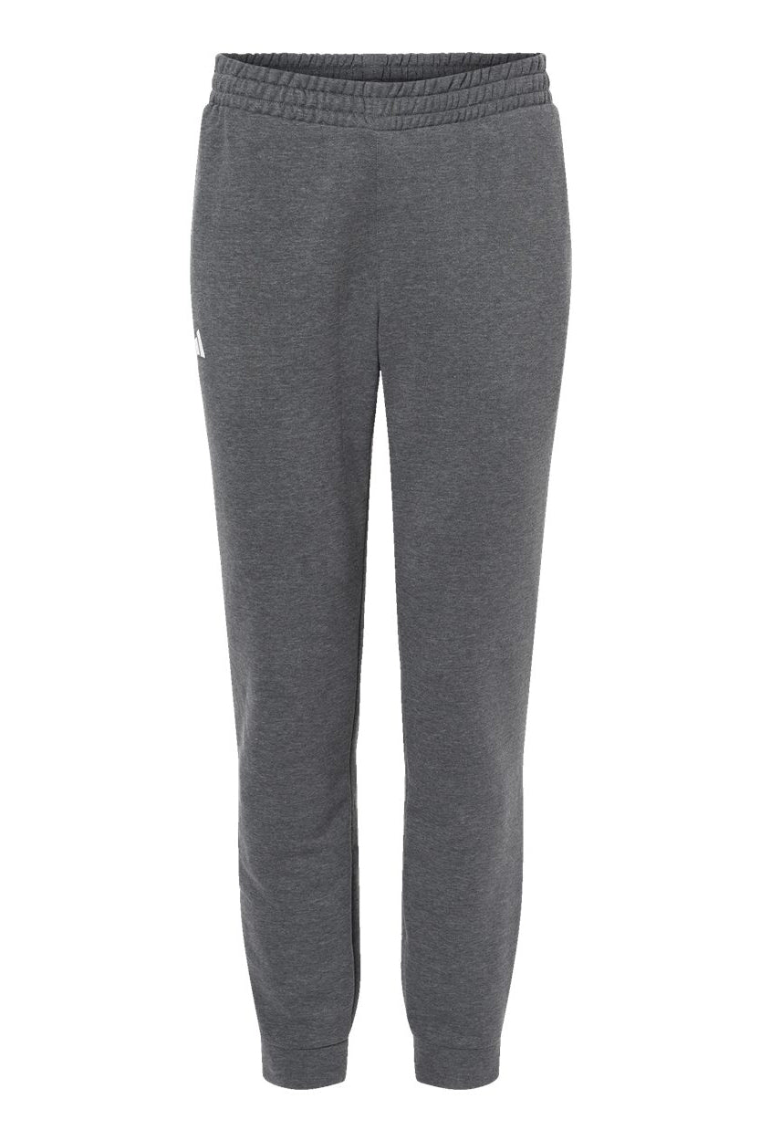 Adidas A436 Mens Fleece Jogger Sweatpants w/ Pockets Heather Dark Grey Flat Front