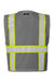 Kishigo B100-111 Unisex EV Series Enhanced Visibility Multi Pocket Mesh Vest Grey/Lime Green Flat Back