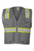 Kishigo B100-111 Unisex EV Series Enhanced Visibility Multi Pocket Mesh Vest Grey/Lime Green Flat Front