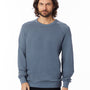 Alternative Mens Champ Washed Terry Crewneck Sweatshirt - Washed Denim Blue