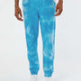 Independent Trading Co. Mens Tie-Dye Fleece Sweatpants w/ Pockets - Aqua Blue - NEW