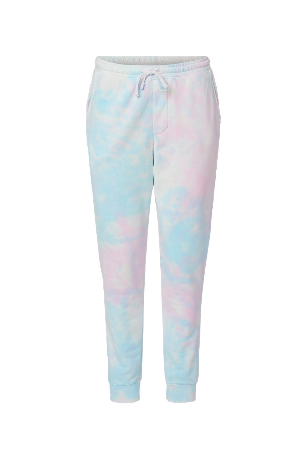 Independent Trading Co. PRM50PTTD Mens Tie-Dye Fleece Sweatpants w/ Pockets Cotton Candy Flat Front