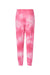 Independent Trading Co. PRM50PTTD Mens Tie-Dye Fleece Sweatpants w/ Pockets Pink Flat Back