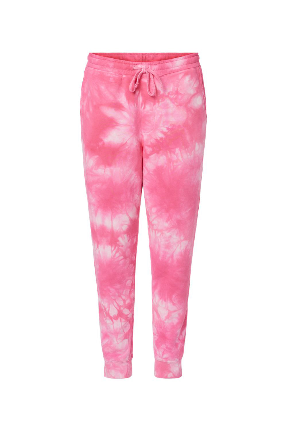 Independent Trading Co. PRM50PTTD Mens Tie-Dye Fleece Sweatpants w/ Pockets Pink Flat Front