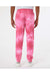 Independent Trading Co. PRM50PTTD Mens Tie-Dye Fleece Sweatpants w/ Pockets Pink Model Back