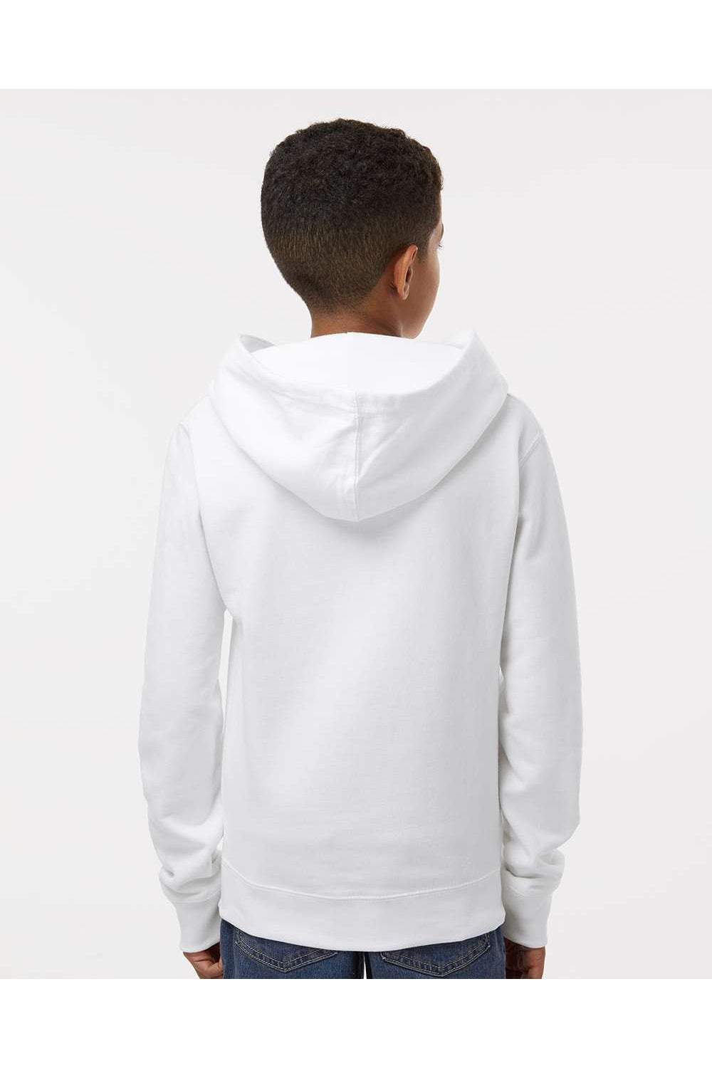 Independent Trading Co. SS4001Y Youth Hooded Sweatshirt Hoodie White Model Back