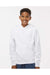 Independent Trading Co. SS4001Y Youth Hooded Sweatshirt Hoodie White Model Front
