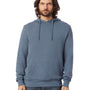 Alternative Mens Challenger Washed Terry Hooded Sweatshirt Hoodie - Washed Denim Blue