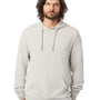 Alternative Mens Challenger Washed Terry Hooded Sweatshirt Hoodie - Light Grey