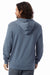 Alternative 9595ZT Mens Challenger Washed Terry Hooded Sweatshirt Hoodie Washed Denim Blue Model Back