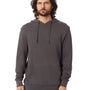 Alternative Mens Challenger Washed Terry Hooded Sweatshirt Hoodie - Dark Grey