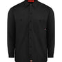 Dickies Mens Industrial Wrinkle Resistant Long Sleeve Button Down Work Shirt w/ Double Pockets - Black - NEW