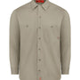 Dickies Mens Industrial Wrinkle Resistant Long Sleeve Button Down Work Shirt w/ Double Pockets - Desert Sand - NEW