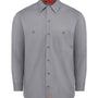 Dickies Mens Industrial Wrinkle Resistant Long Sleeve Button Down Work Shirt w/ Double Pockets - Graphite Grey - NEW