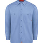 Dickies Mens Industrial Wrinkle Resistant Long Sleeve Button Down Work Shirt w/ Double Pockets - Light Blue - NEW