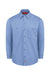 Dickies L535 Mens Industrial Wrinkle Resistant Long Sleeve Button Down Work Shirt w/ Double Pockets Light Blue Flat Front