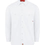 Dickies Mens Industrial Wrinkle Resistant Long Sleeve Button Down Work Shirt w/ Double Pockets - White - NEW