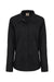 Dickies L5350 Womens Industrial Wrinkle Resistant Long Sleeve Button Down Work Shirt w/ Double Pockets Black Flat Front