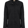 Dickies Womens Industrial Wrinke Resistant Long Sleeve Button Down Work Shirt w/ Double Pockets - Black - NEW