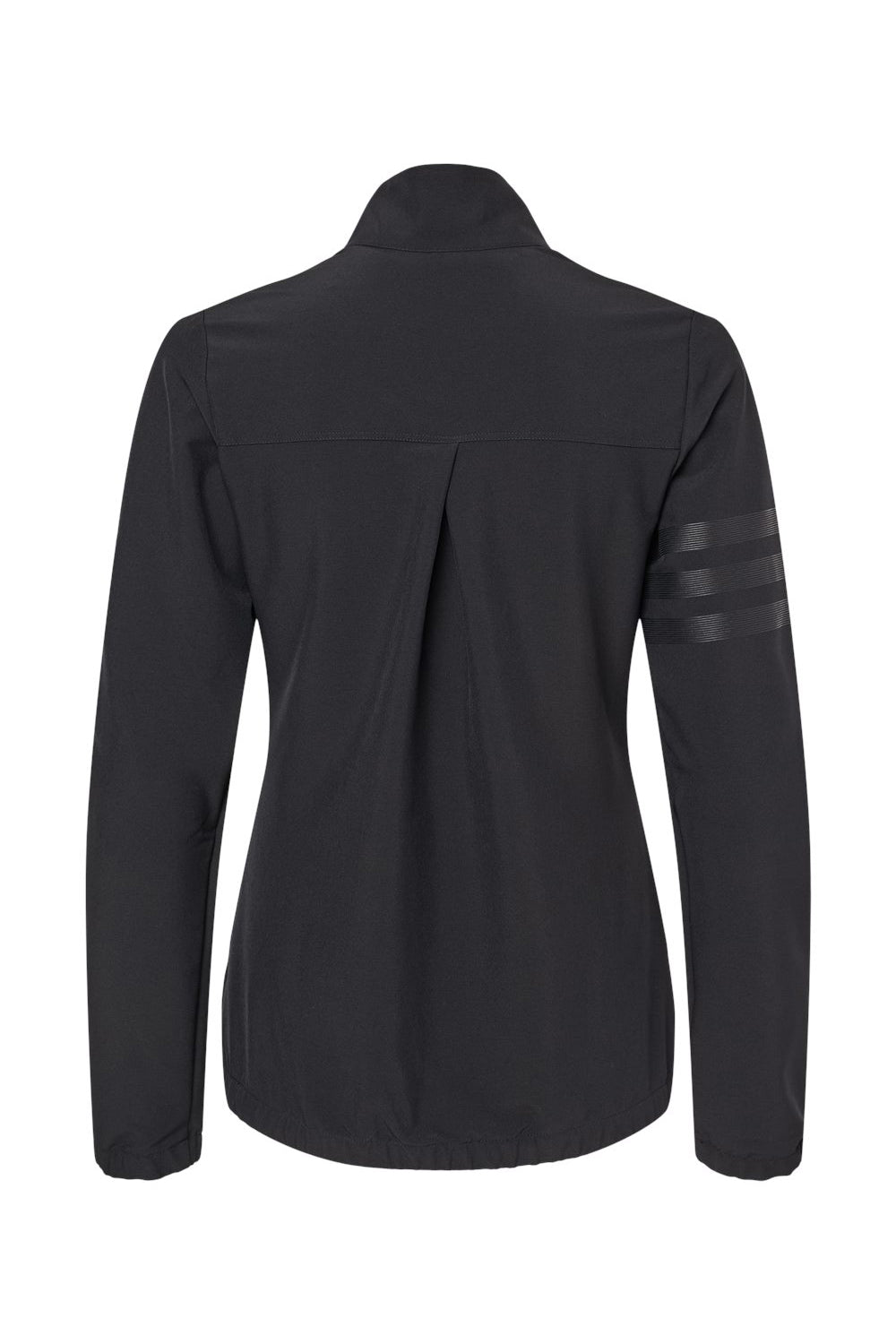 Adidas A268 Womens 3 Stripes Full Zip Jacket Black Flat Back
