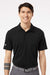 Adidas A514 Mens Ultimate Short Sleeve Polo Shirt Black Model Front