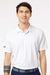 Adidas A514 Mens Ultimate Moisture Wicking Short Sleeve Polo Shirt White Model Front
