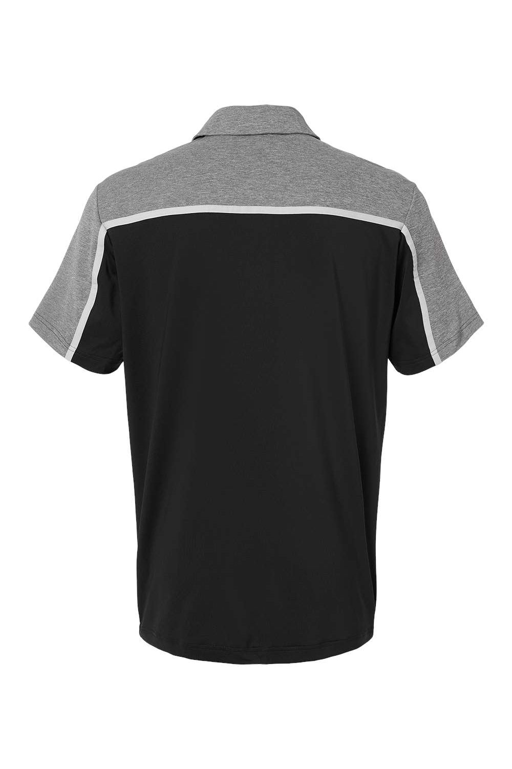 Adidas A512 Mens Ultimate Colorblock Moisture Wicking Short Sleeve Polo Shirt Black/Grey/Grey Melange Flat Back