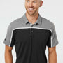 Adidas Mens Ultimate Colorblock Moisture Wicking Short Sleeve Polo Shirt - Black/Grey/Grey Melange - NEW