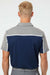 Adidas A512 Mens Ultimate Colorblocked Short Sleeve Polo Shirt Collegiate Navy Blue/Grey/Grey Melange Model Back