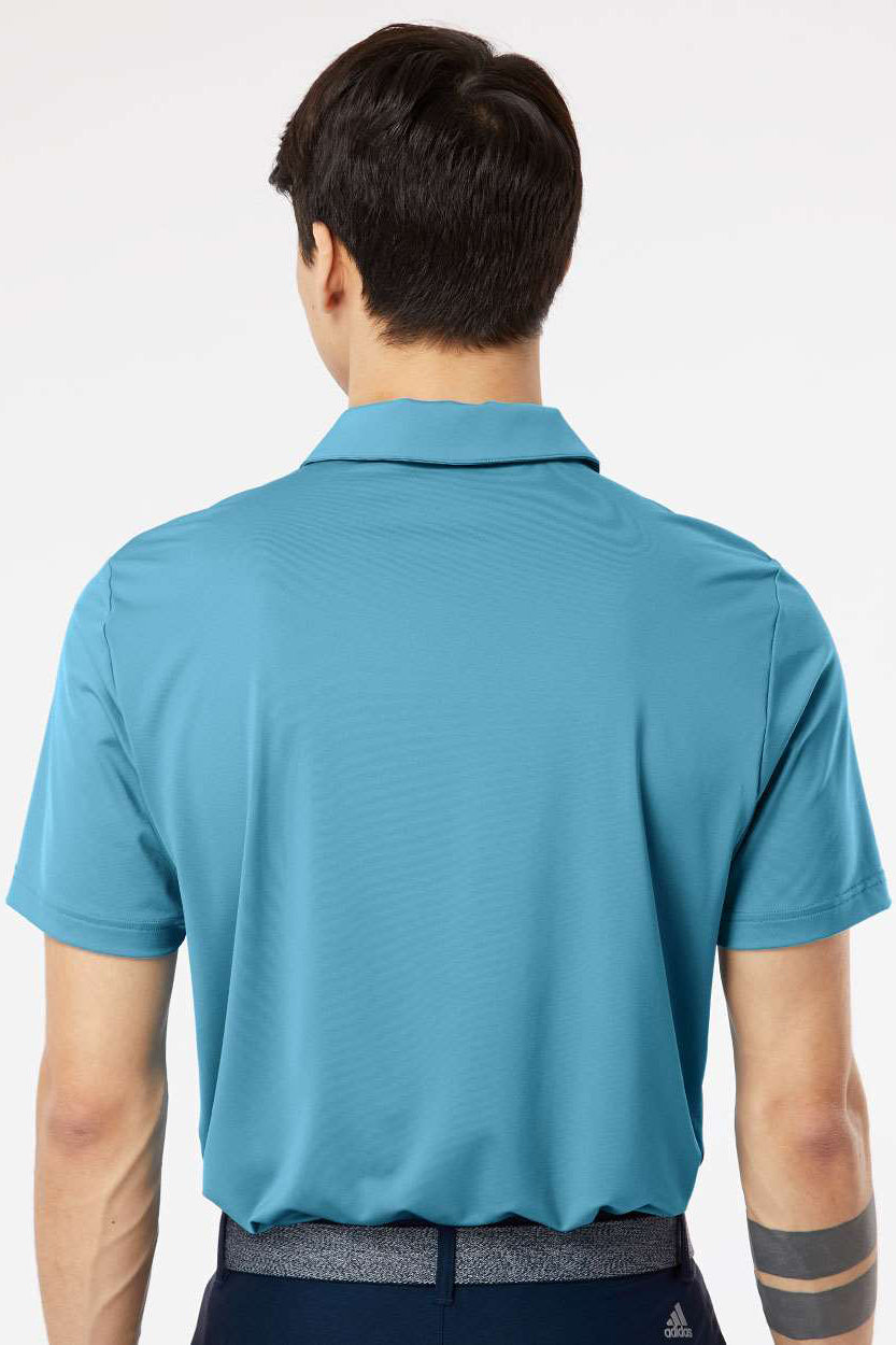 Adidas A514 Mens Ultimate Short Sleeve Polo Shirt Hazy Blue Model Back