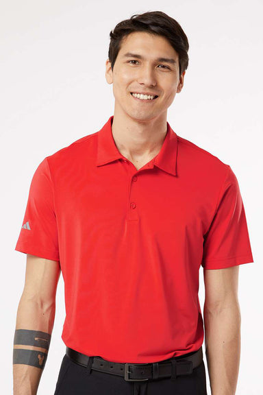 Adidas A514 Mens Ultimate Moisture Wicking Short Sleeve Polo Shirt Real Coral Model Front