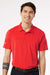 Adidas A514 Mens Ultimate Short Sleeve Polo Shirt Real Coral Model Front