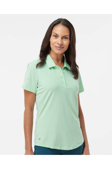 Adidas A515 Womens Ultimate Short Sleeve Polo Shirt Clear Mint Model Front