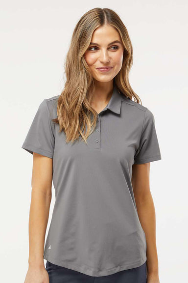 Adidas A515 Womens Ultimate Moisture Wicking Short Sleeve Polo Shirt Grey Model Front