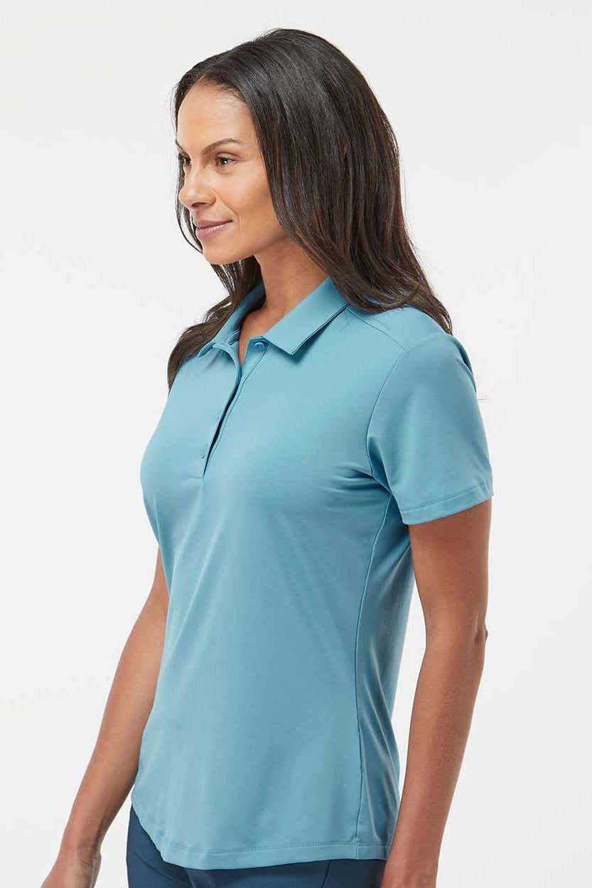 Adidas A515 Womens Ultimate Short Sleeve Polo Shirt Hazy Blue Model Side