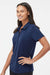 Adidas A515 Womens Ultimate Short Sleeve Polo Shirt Team Navy Blue Model Side
