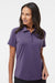 Adidas A515 Womens Ultimate Moisture Wicking Short Sleeve Polo Shirt Tech Purple Model Front