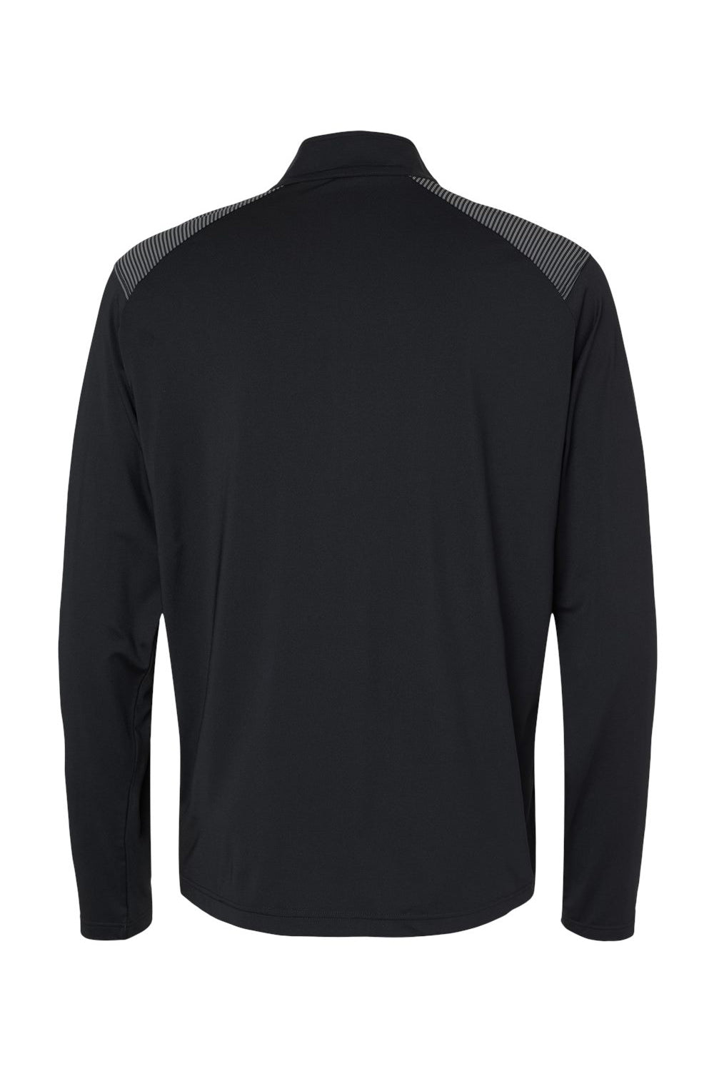 Adidas A520 Mens Shoulder Stripe Moisture Wicking 1/4 Zip Sweatshirt Black Flat Back
