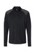 Adidas A520 Mens Shoulder Stripe Moisture Wicking 1/4 Zip Sweatshirt Black Flat Front