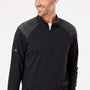 Adidas Mens Shoulder Stripe Moisture Wicking 1/4 Zip Sweatshirt - Black - NEW