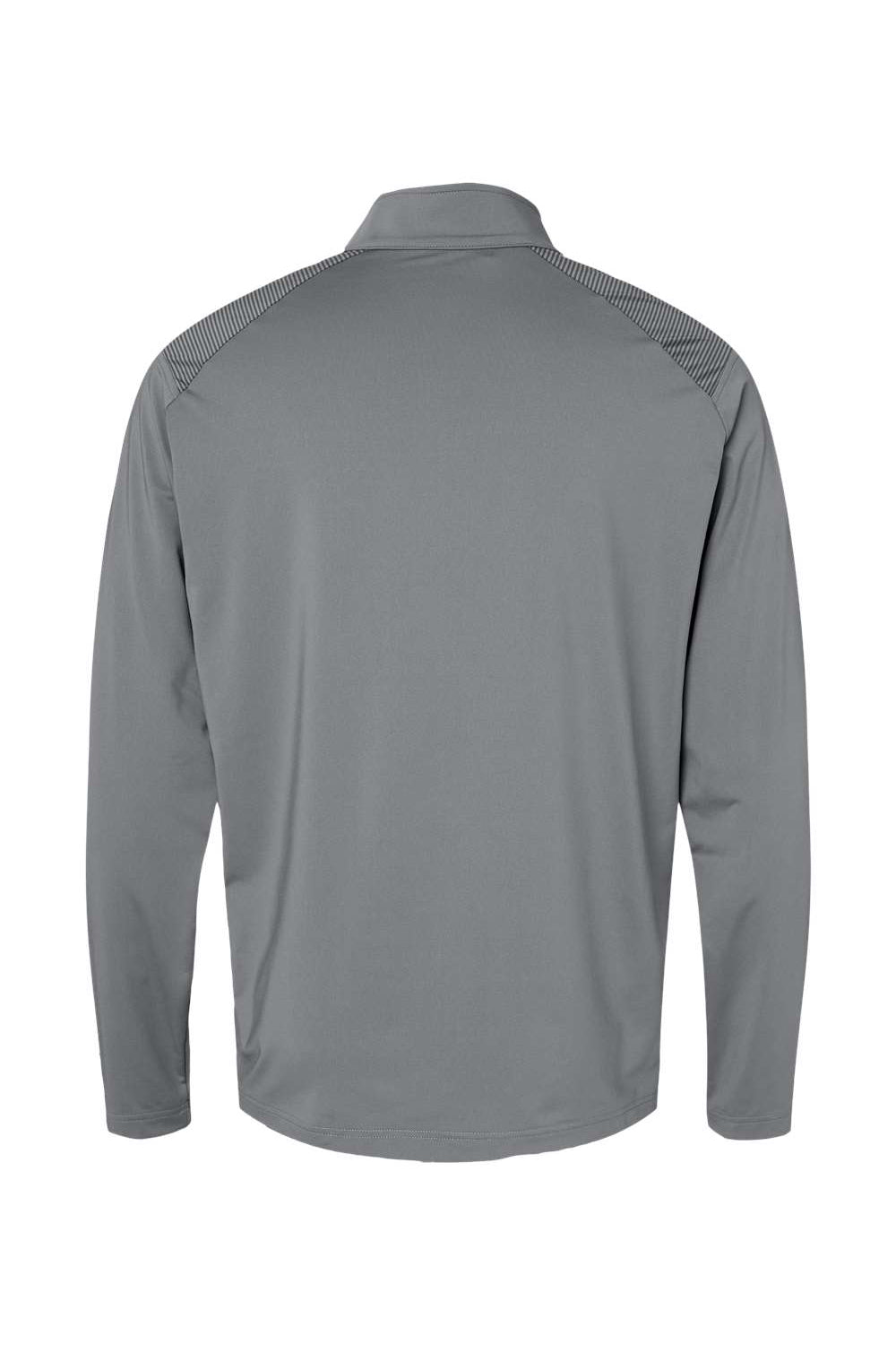 Adidas A520 Mens Shoulder Stripe Moisture Wicking 1/4 Zip Sweatshirt Grey Flat Back