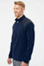 Adidas A520 Mens Shoulder Stripe Moisture Wicking 1/4 Zip Sweatshirt Team Navy Blue Model Side