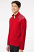 Adidas A520 Mens Shoulder Stripe Moisture Wicking 1/4 Zip Sweatshirt Team Power Red Model Side